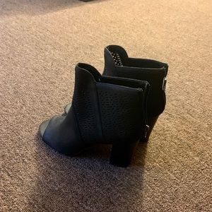 Black peep toe booties